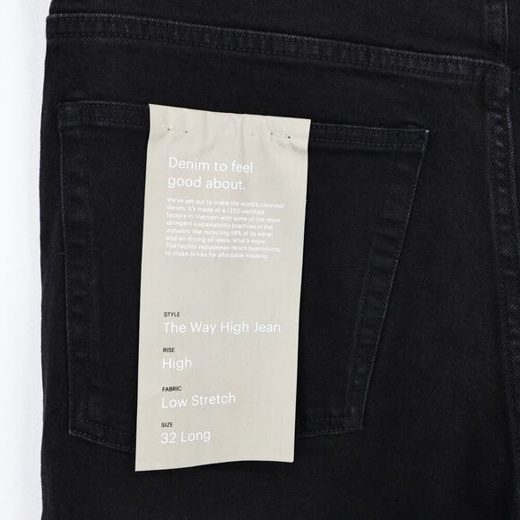 Everlane The Way High Jean Coal Black Size 32 Long NWT - Picture 8 of 10